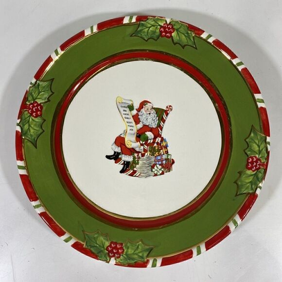 Christopher Radko Christmas Salad Desert Plate Letters to Santa 9” - Picture 1 of 4